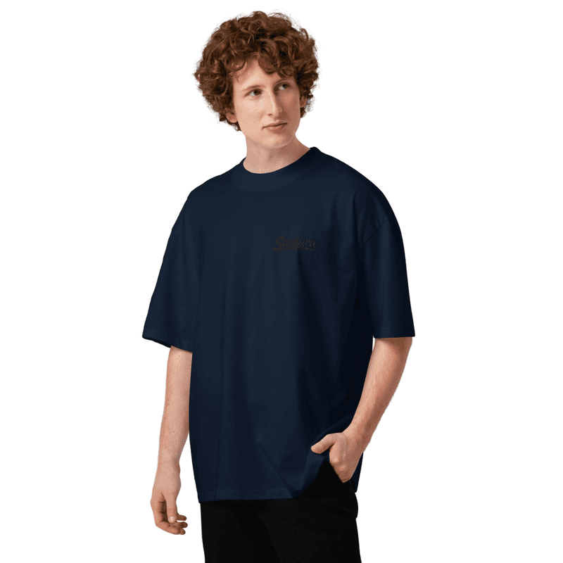Santura oversized high neck Tee / French Navy / S