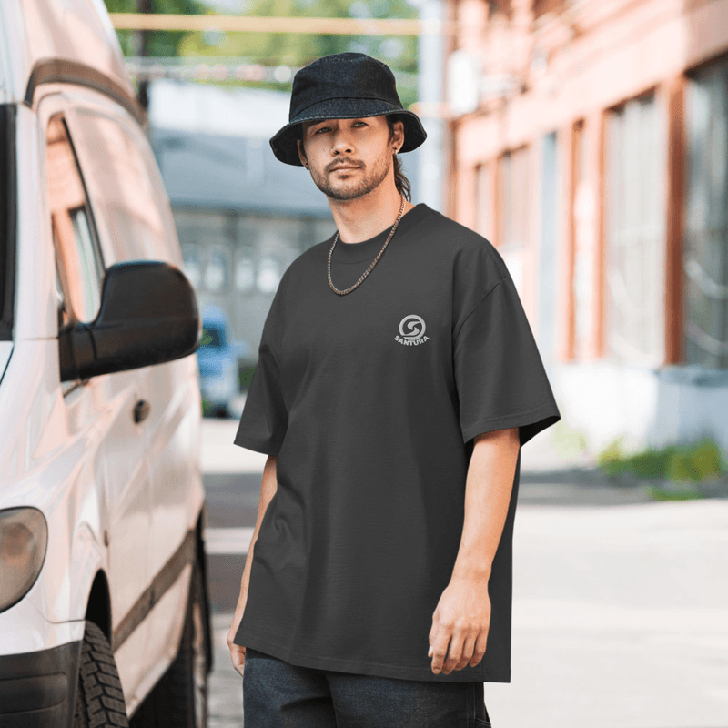 Santura Oversized faded Tee / Faded Black / S